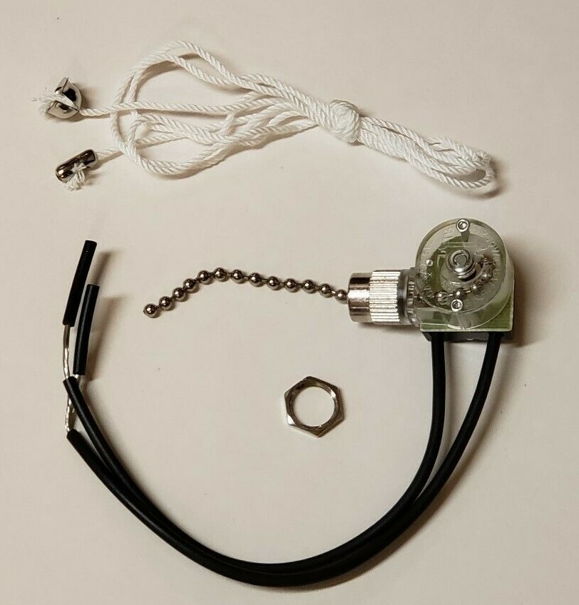 NICKEL PULL CHAIN CANOPY SWITCH SINGLE CIRCUIT NEW 30044J