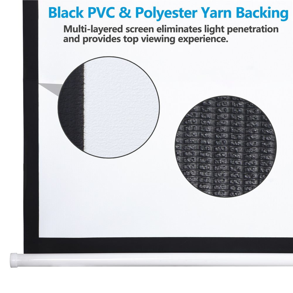 Projection Screen Manual Pull Dow 16:9 HD Wall & Ceiling Mounted for Home 80"