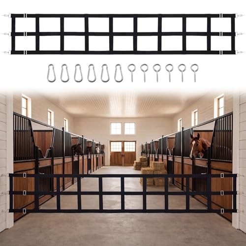 10' x 20'' Polyester Horse Stall Guard with Adjustable Straps & Hardware, Black