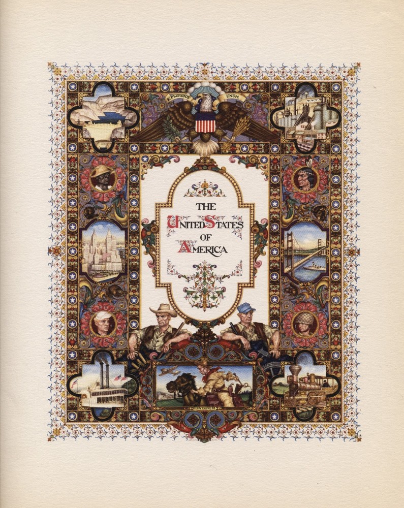 Arthur Szyk 1947 K Bileski Stamp Album Title Front Pages Lot of 5 Countries