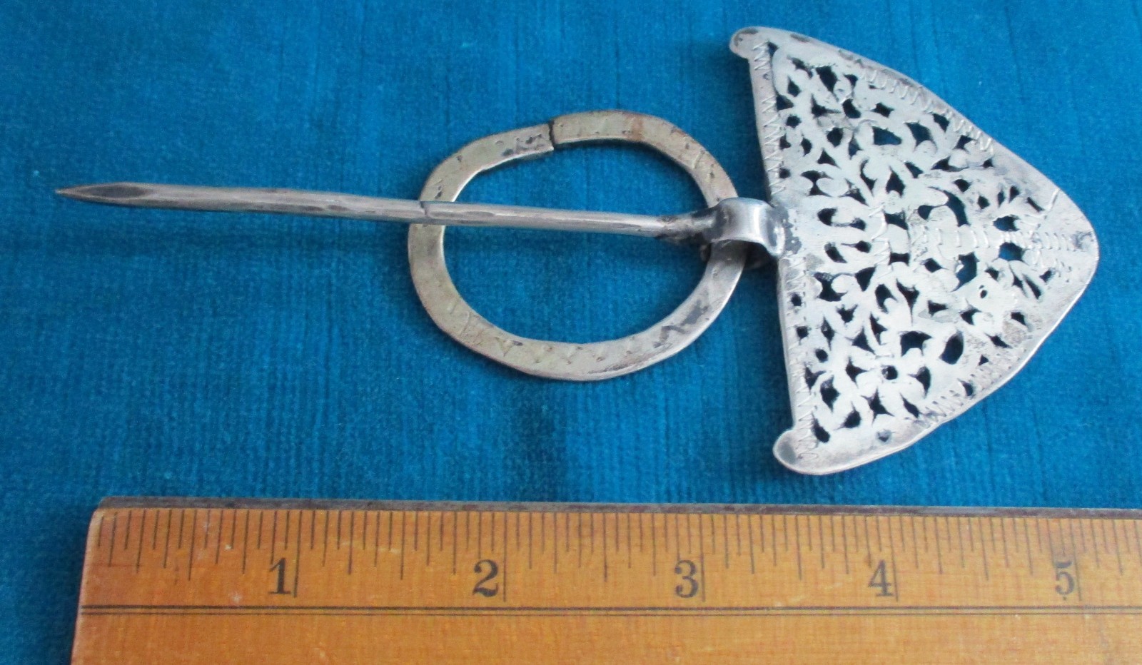 RARE ANTIQUE TRIBAL OLD SILVER HAIR ORNAMENT INDIA ~ 39 grams