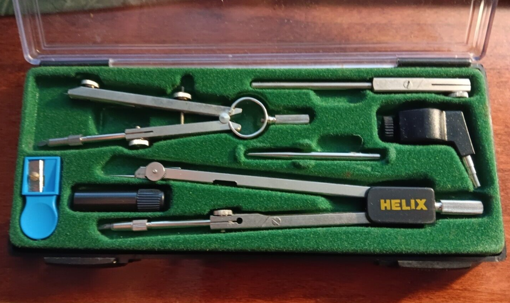 VTG HELIX DRAWING SET MADE IN ITALY DRAFTING TOOLS COMPASS
