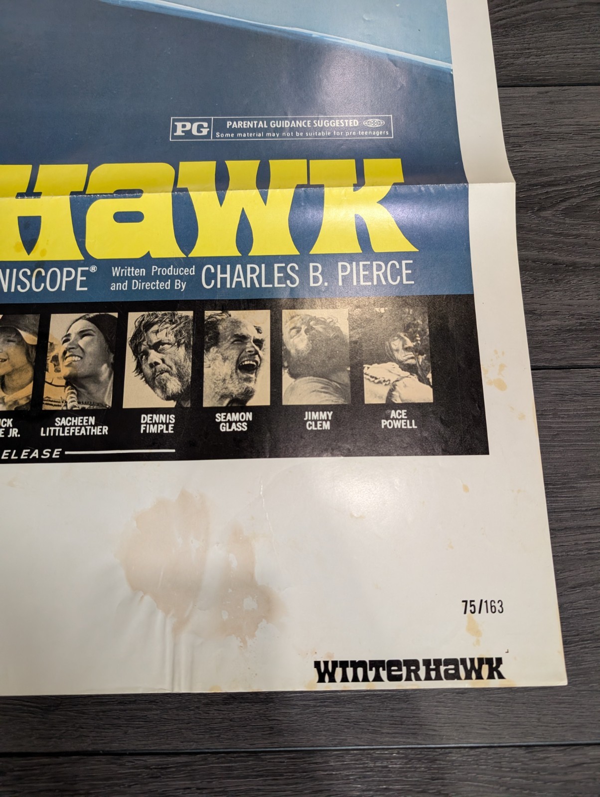 1975 "Winterhawk" Original Movie One Sheet Poster Starring Leif Erickson 27 X 41