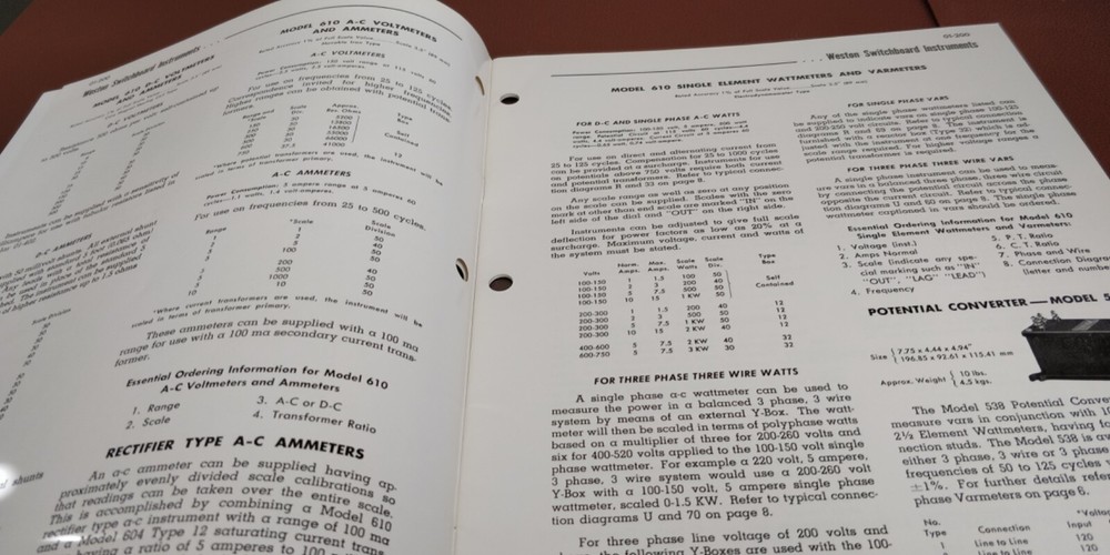 1960 ~ DAYSTROM ~ Catalog ~ Switchboard Instruments Weston