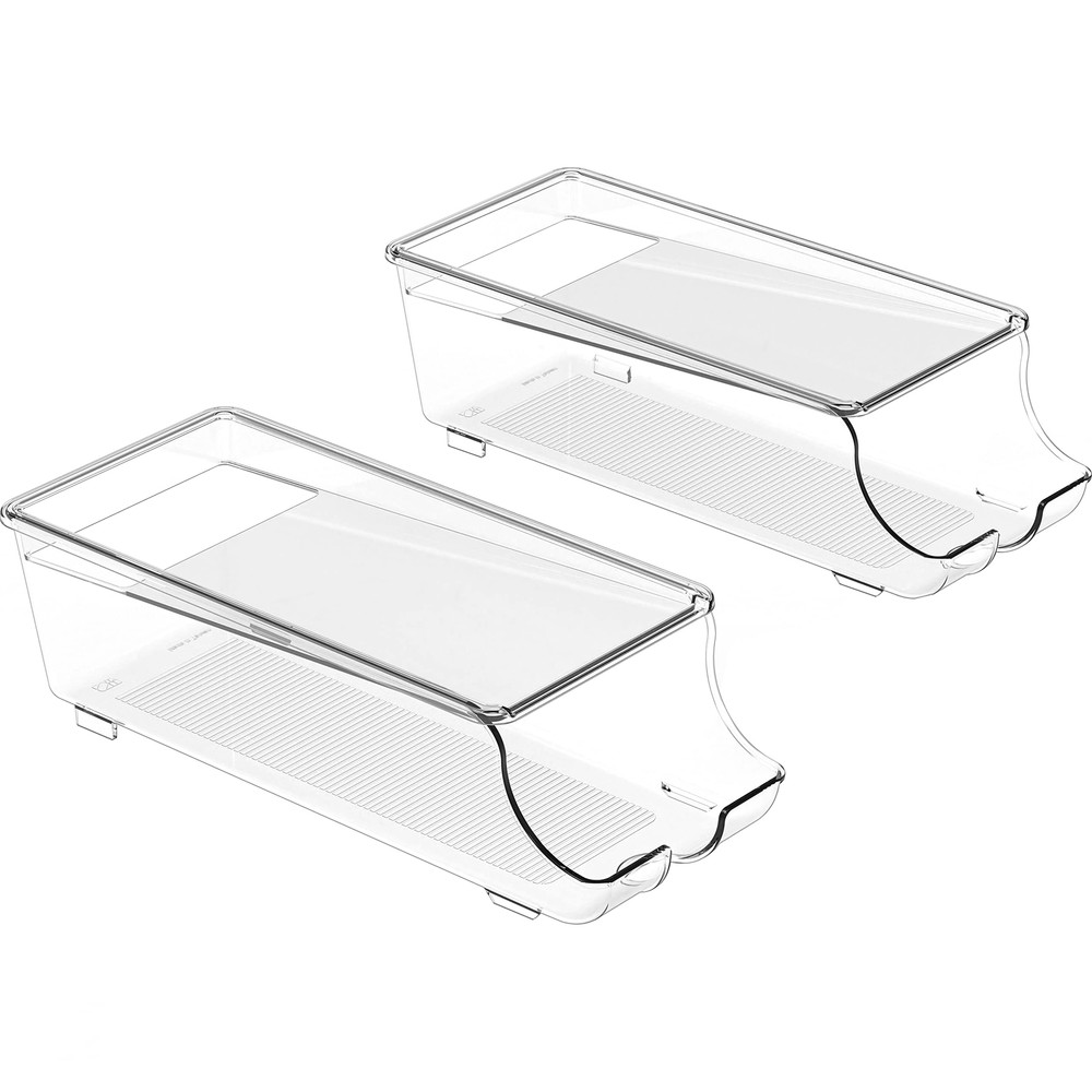 2-Tier Automatic Rolling Pop Can Organizer Storage Container Dispenser, 2 Pack