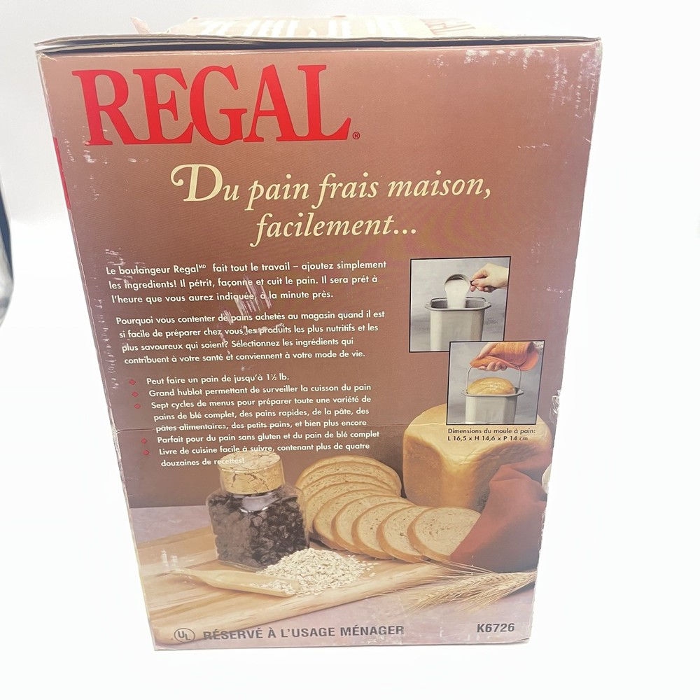 VTG. Regal one step breadmaking model K6726 Automatic Breadmaker Bread Machine