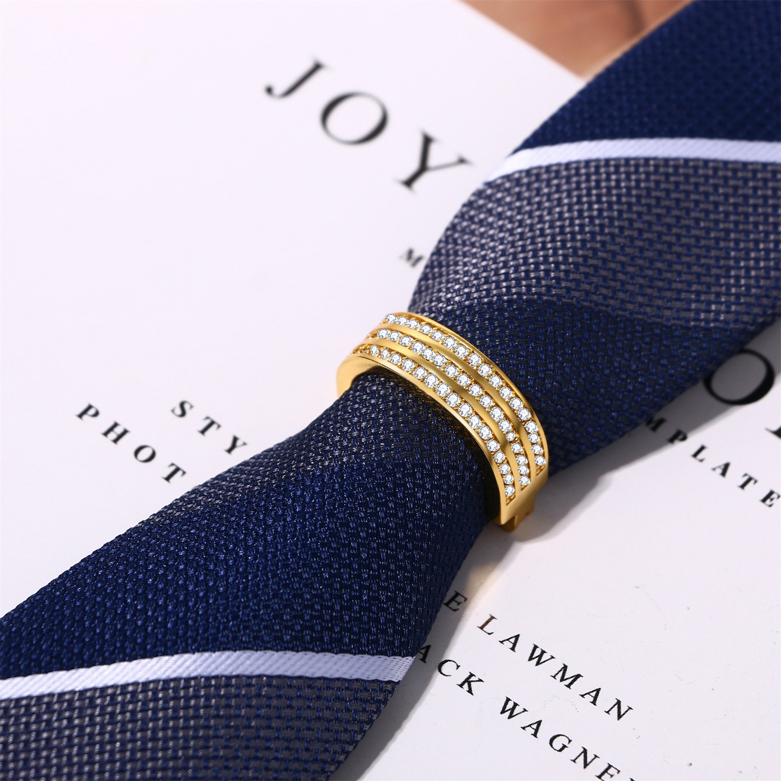 Mens Metal Tie Ring Tie Clip Clasp Bling Business Wedding Neckties Holder Clip