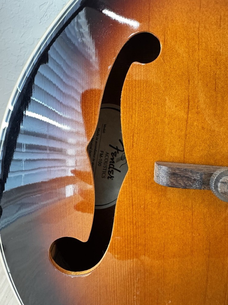 Fender FM-100 8-String Mandolin Sunburst Soft Case + Tuner + Strap + Book + More