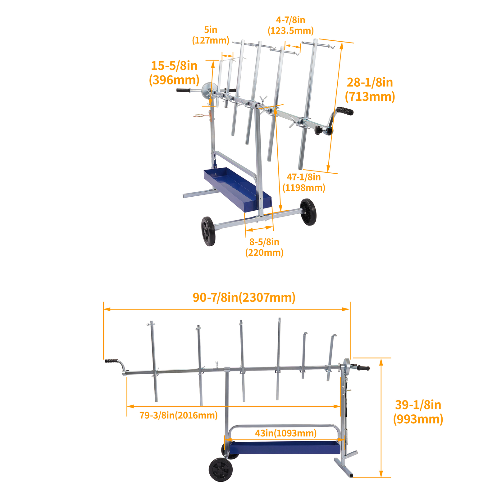 Painting Repair Rack 360° Rotating Paint Stand For Auto Body Door Bumper Hood