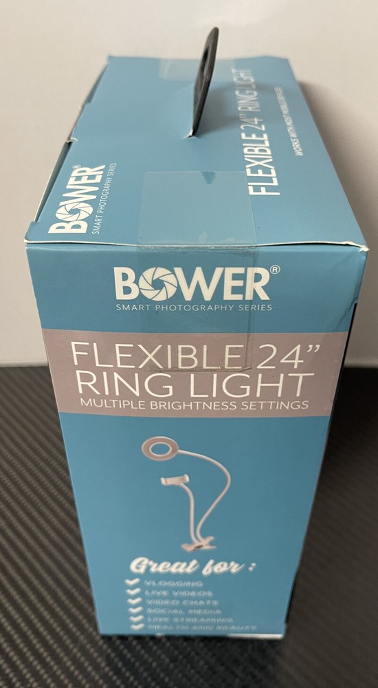 Bower - Flexible 24" LED Ring Light - White Vlogging Social Posts NEW