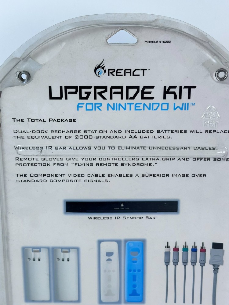 React Upgrade Kit Nintendo Wii Wireless Sensor Bar Component Cable Batteries Set