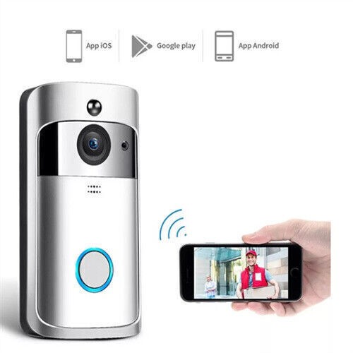 Smart Remote Doorbell Wireless Video Security Camera Battery Powered For Office
