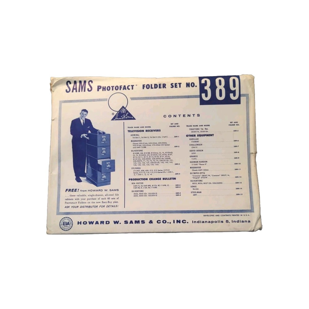 SAMS PHOTOFACT FOLDER SET NO. 389 SILVERTONE RCA Complete
