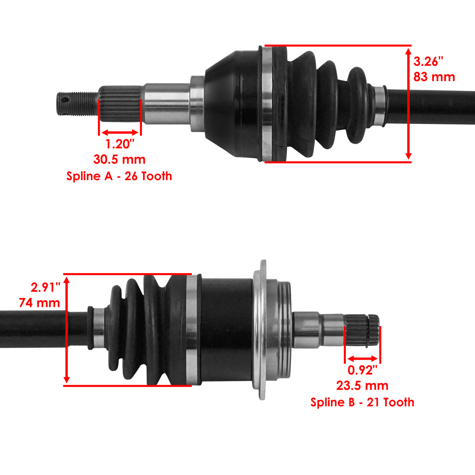 Caltric Front Left & Right CV Axle For Can-Am Renegade 1000R XMR 2019-2025