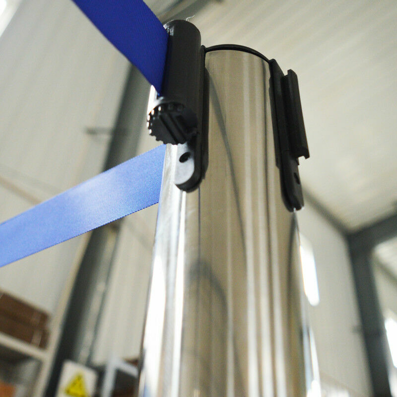 6PCS Stanchion Posts Queue Pole Retractable Belt Crowd Control Barrier Keep Safe