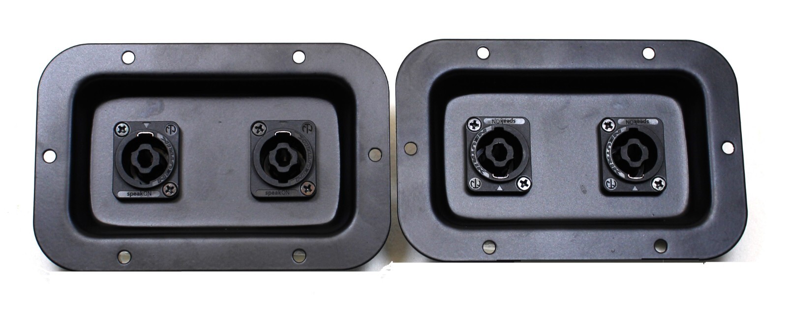 (2) Two METAL Jack Plates w/ Genuine Neutrik NL4MPXX Dual SpeakON for Speakers