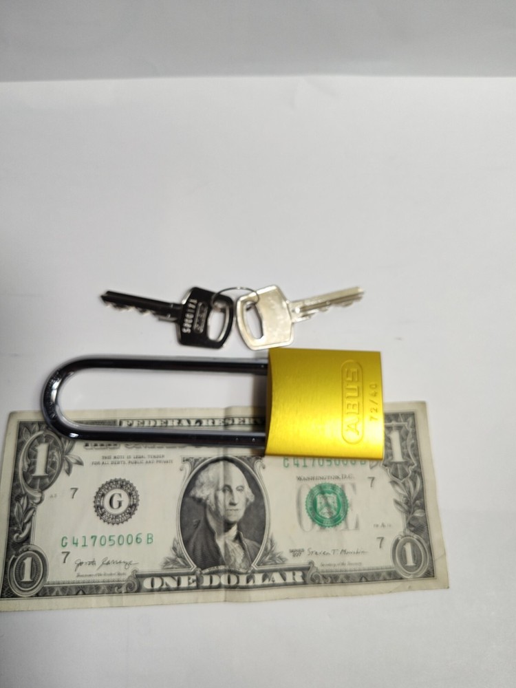 Abus 19371 Keyed Padlock, Open, Rectangular Aluminum Body, Chrome Plated