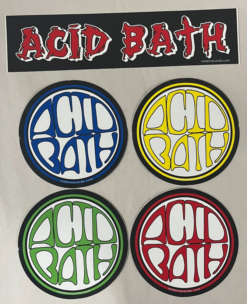ACID BATH - STICKER PACK - OFFICIAL VINYL DECALS x 5
