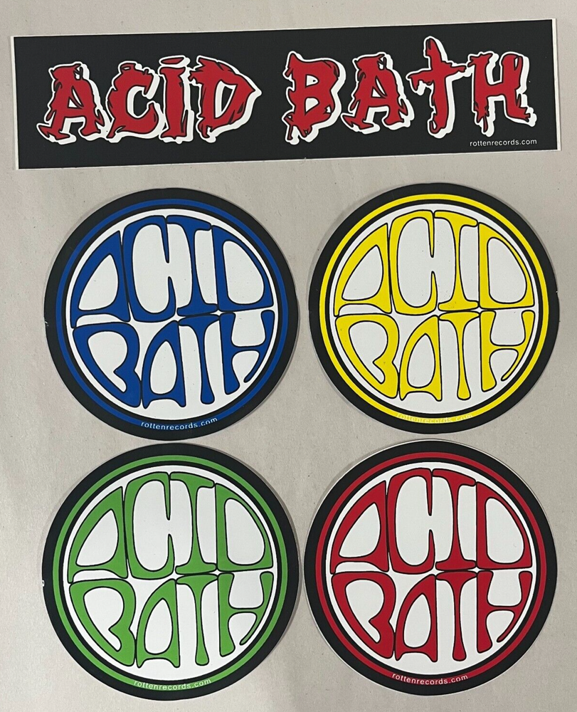 ACID BATH - STICKER PACK - OFFICIAL VINYL DECALS x 5