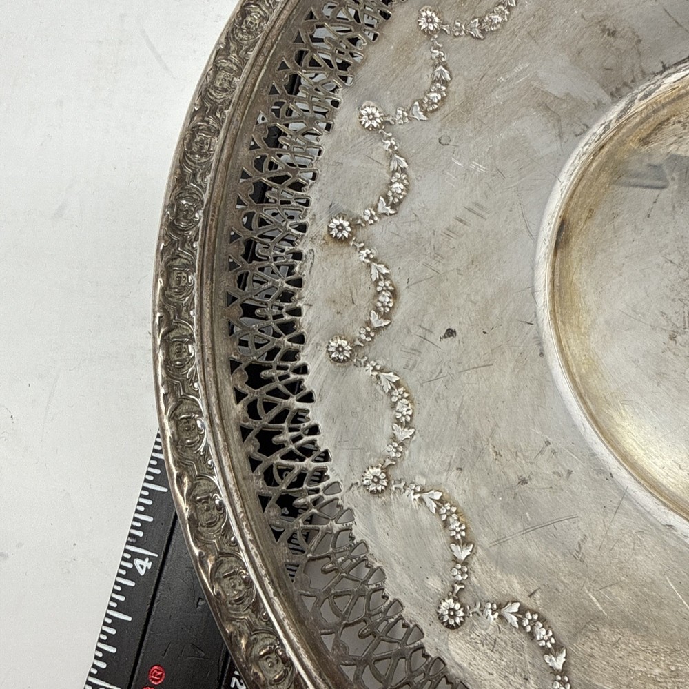 Silver Plated Plate Reed & Barton #1703 10.25” Serving Platter Sandwich Tray Vtg