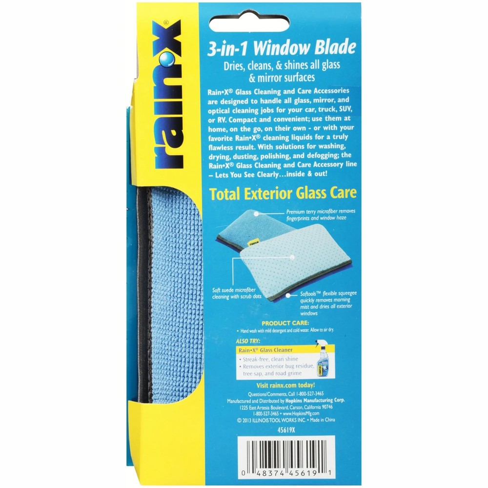 Rain-X 3-in-1 Window 2 Sided Premium Microfiber Blade and Squeegee