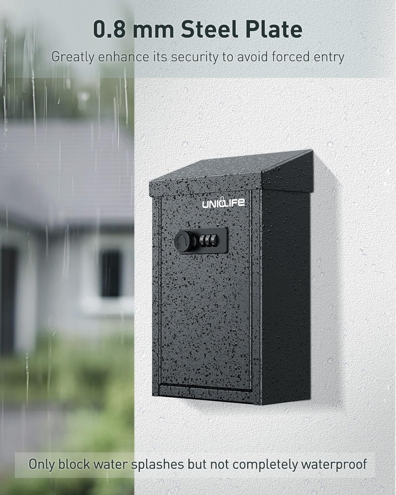 Key Drop Box Metal Donation Combo Lock Black for Outside
