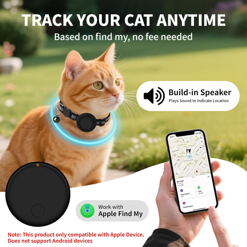 GPS Tracker for Cats (1 Pack), Mini GPS Cat Tracker, Smart Pet Activity Tracker,