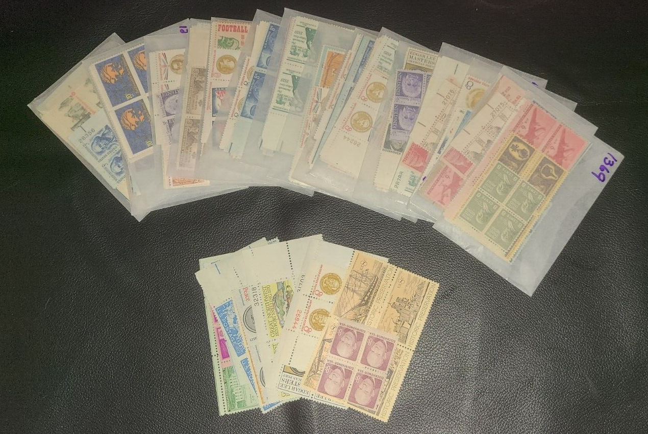 US Postage Stamp Lots (10x Blocks of 4) Collection Vintage Antique 40+ Unused