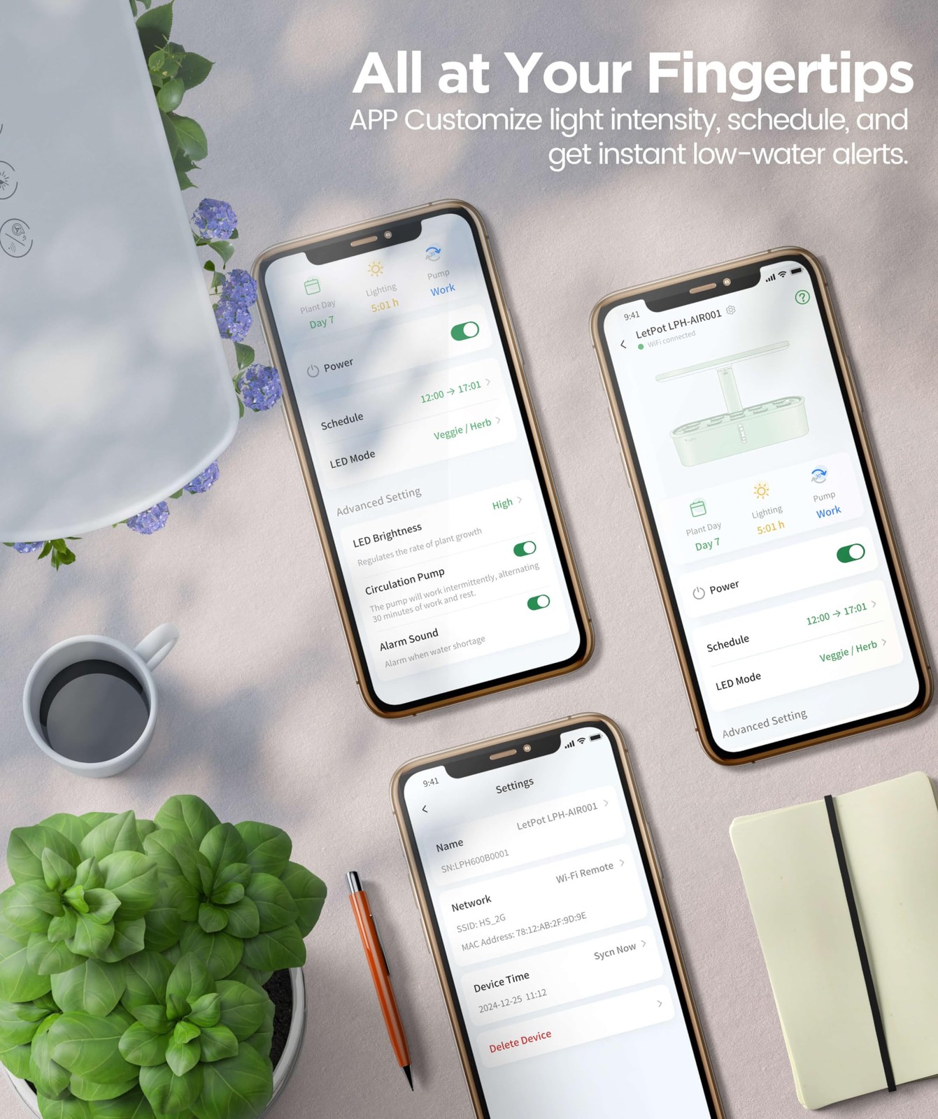 LetPot LPH-Air Hydroponics Growing System Kits, APP & WiFi 10 Pods, Green