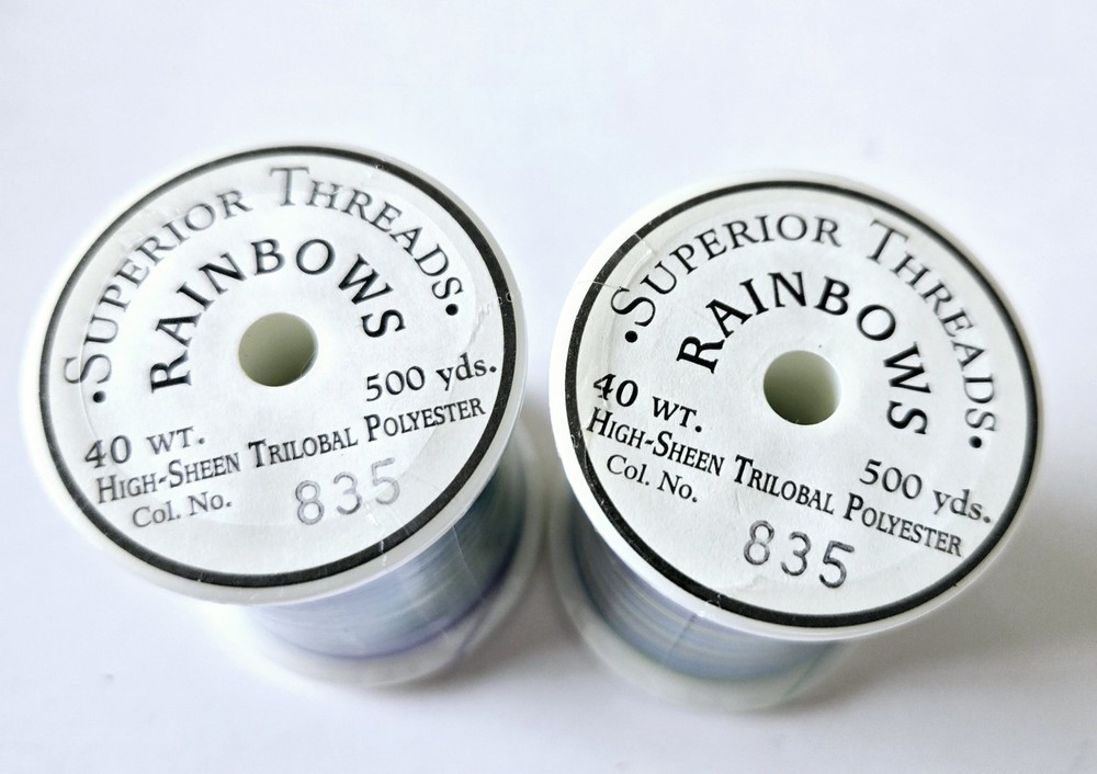 2 Spools Superior Threads Rainbows 500 Yds Ea Col. No. 835 Trilobal Polyester