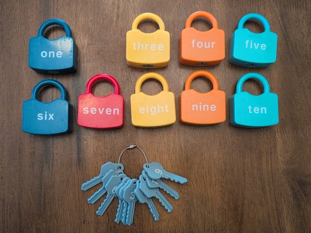Number Learning Locks & Keys Educational Learning Incomplete *Missing Lock #2*