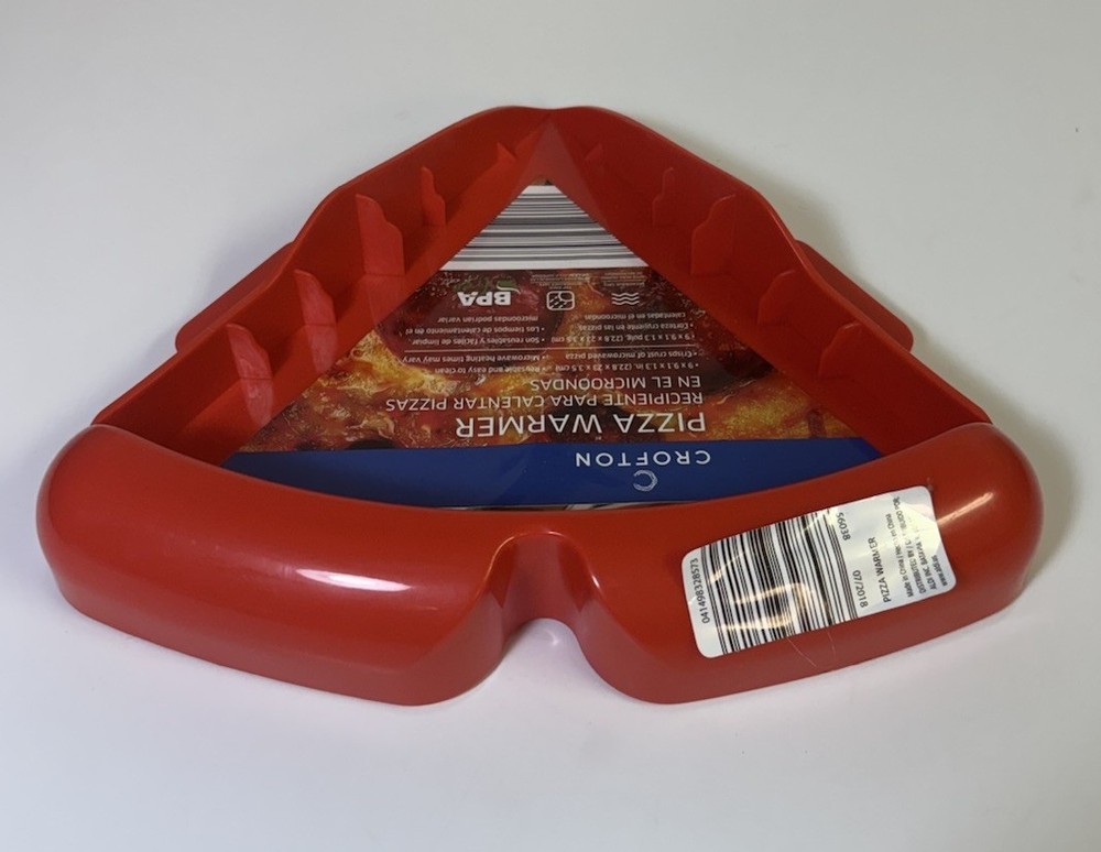 Crofton Microwave Pizza Warmer Reusable Red Plastic