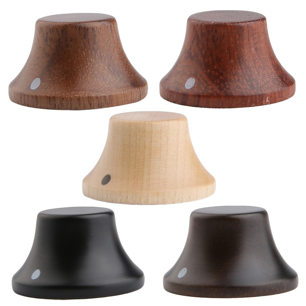 4pcs Rose Wooden Knobs LP ST Bell Knobs Guitar Top Hat Knob w/Indicator Dot