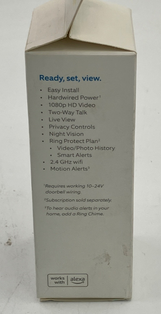 Ring Video Doorbell Wired Two-Way Talk advanced motion detection - Black