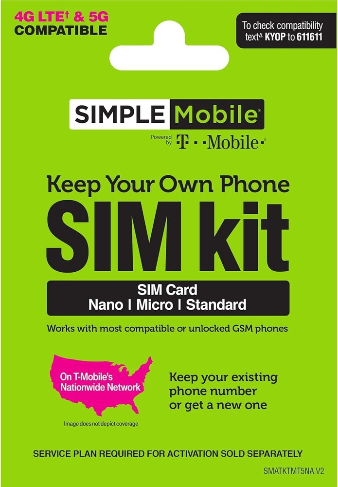 Simple Mobile Prepaid Sim Card Kit 4G LTE
