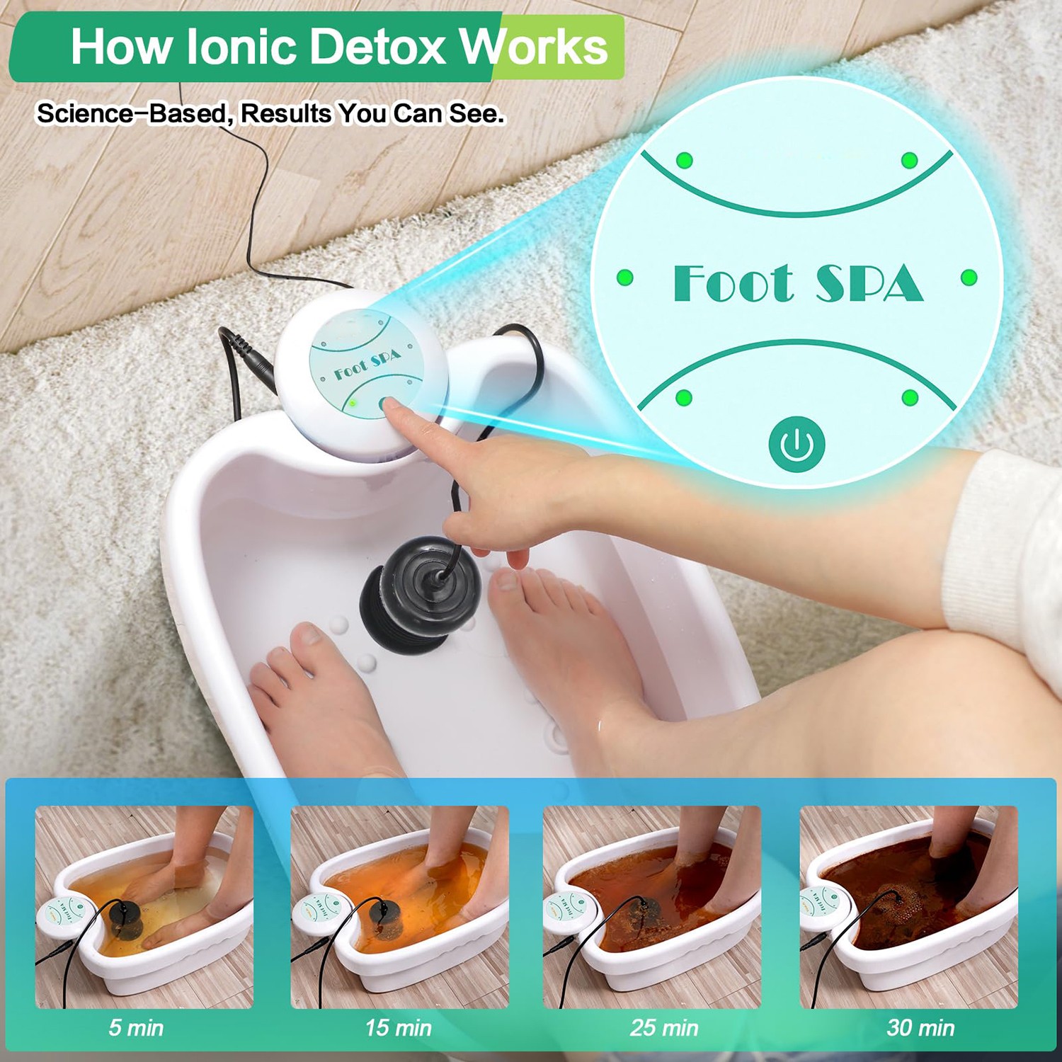 Ionic Detox Foot Bath Spa ionizer Machine With Chi Cleanse Tub Remove Toxins