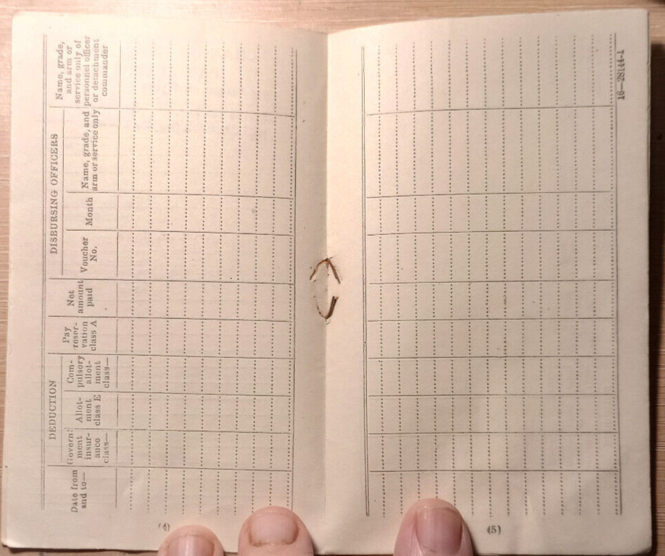 Original 1942 WW2 U.S. Army Soldier’s Individual Pay Record