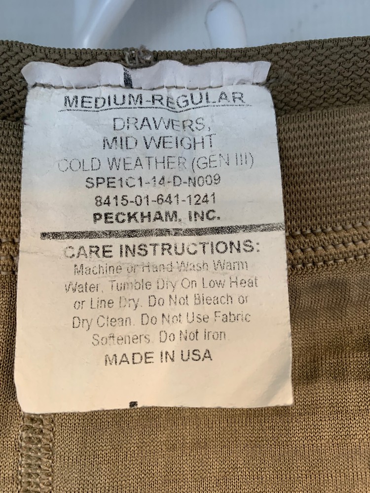 POLARTEC GRIDFLEECE PANTS COLD WEATHER, GENERATION III,TAN, MEDIUM REGULAR.