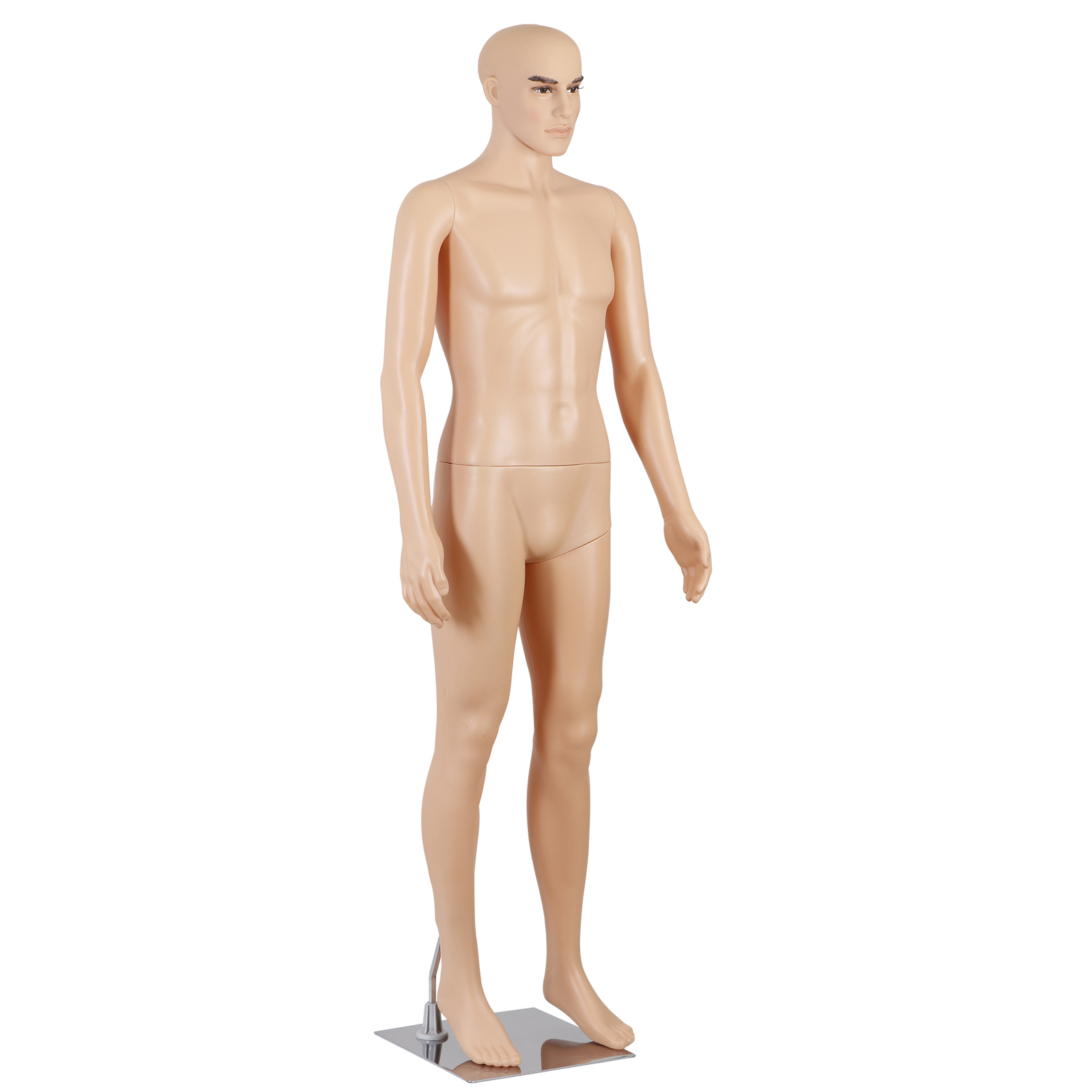 Adjustable Male Mannequin Egghead Plastic Full Body Dress Form Display Base 72"