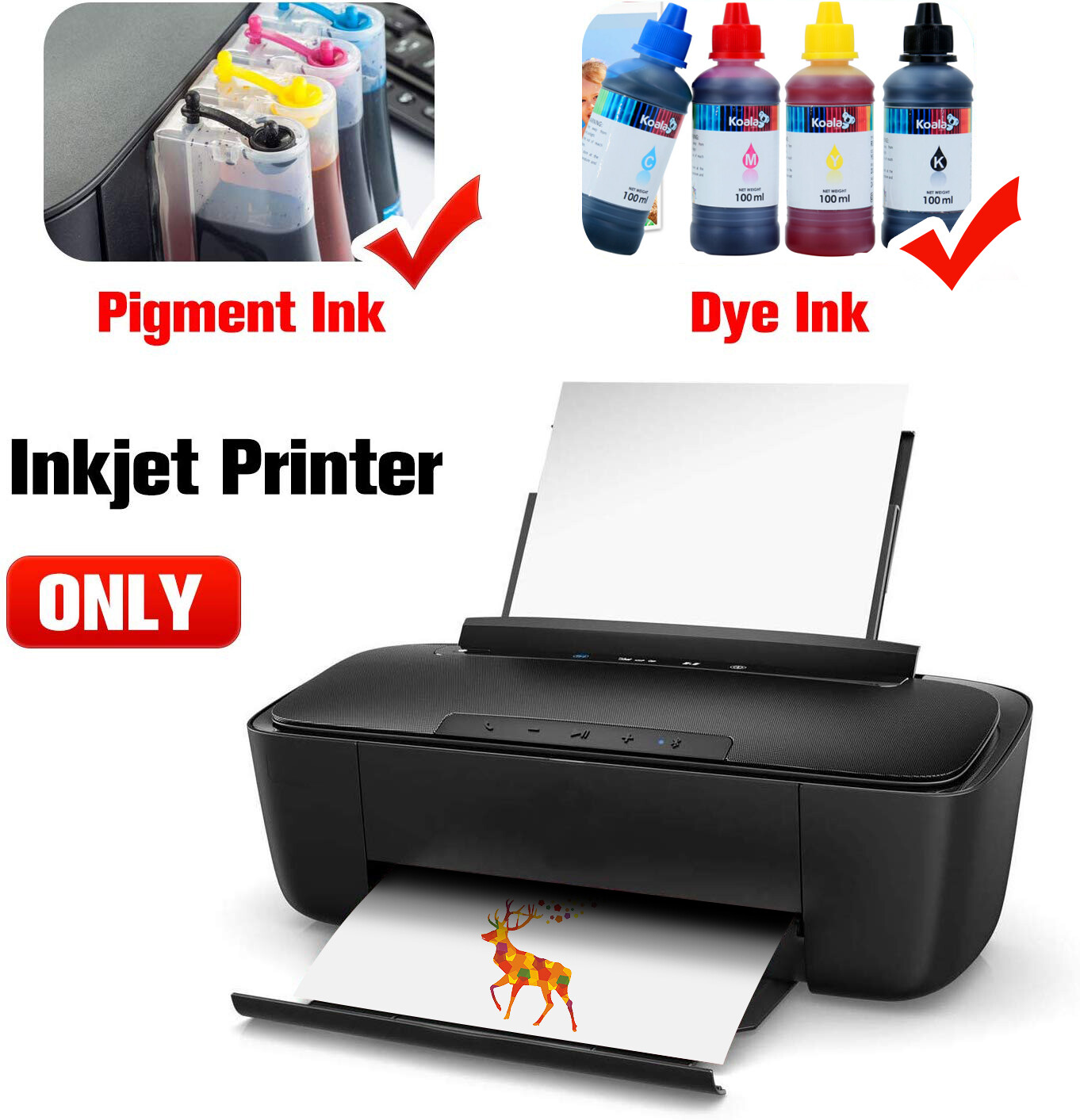 Bulk 100 Sheet Dark Heat Transfer Paper for Inkjet + Laser + Cricut 8.5x11 Koala