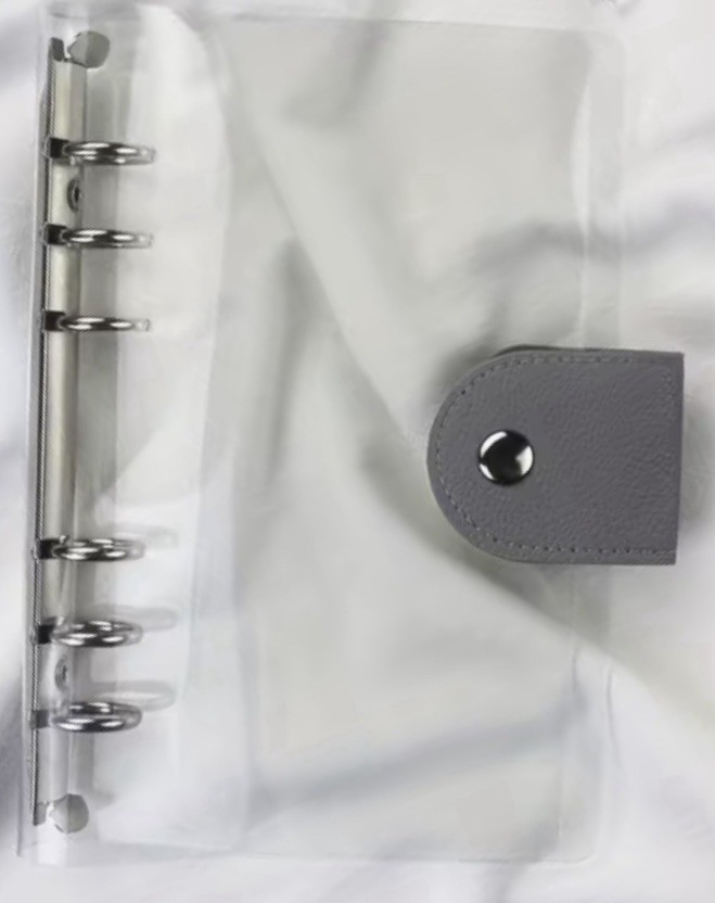 A6 Transparent PVC Binder – Grey Snap
