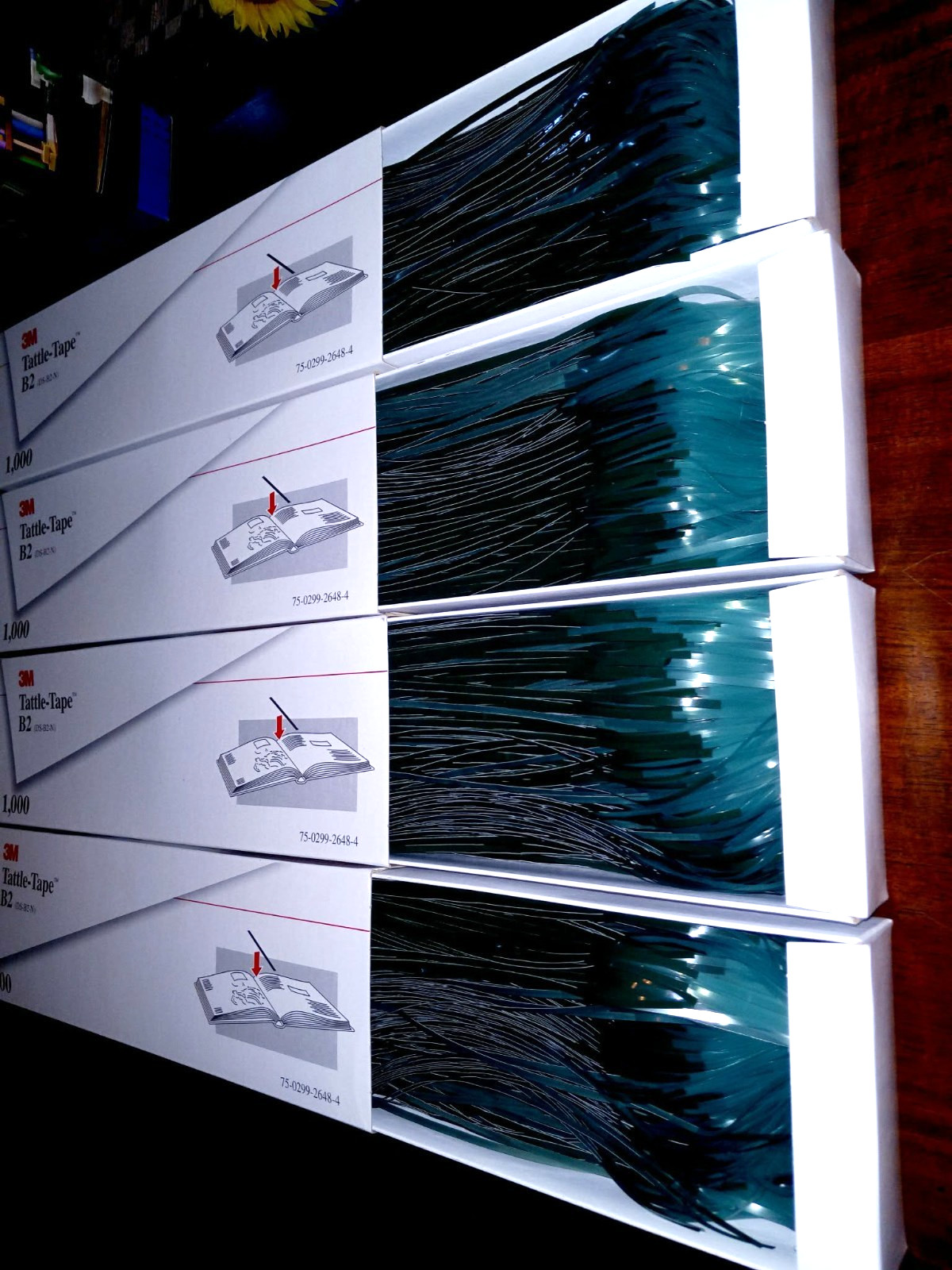 3M Tattle Tape B2 Library Book Security Strips 1000 Magnetic Adhesive LOT of 4!