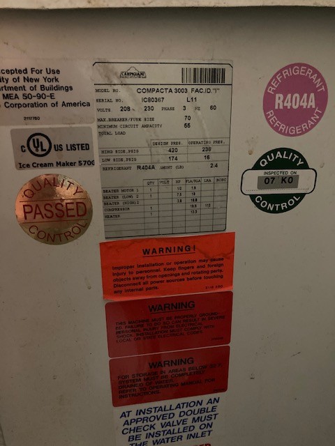 COLDELITE Compacta 3003 Batch Freezer Machine for Ice Cream Gelato