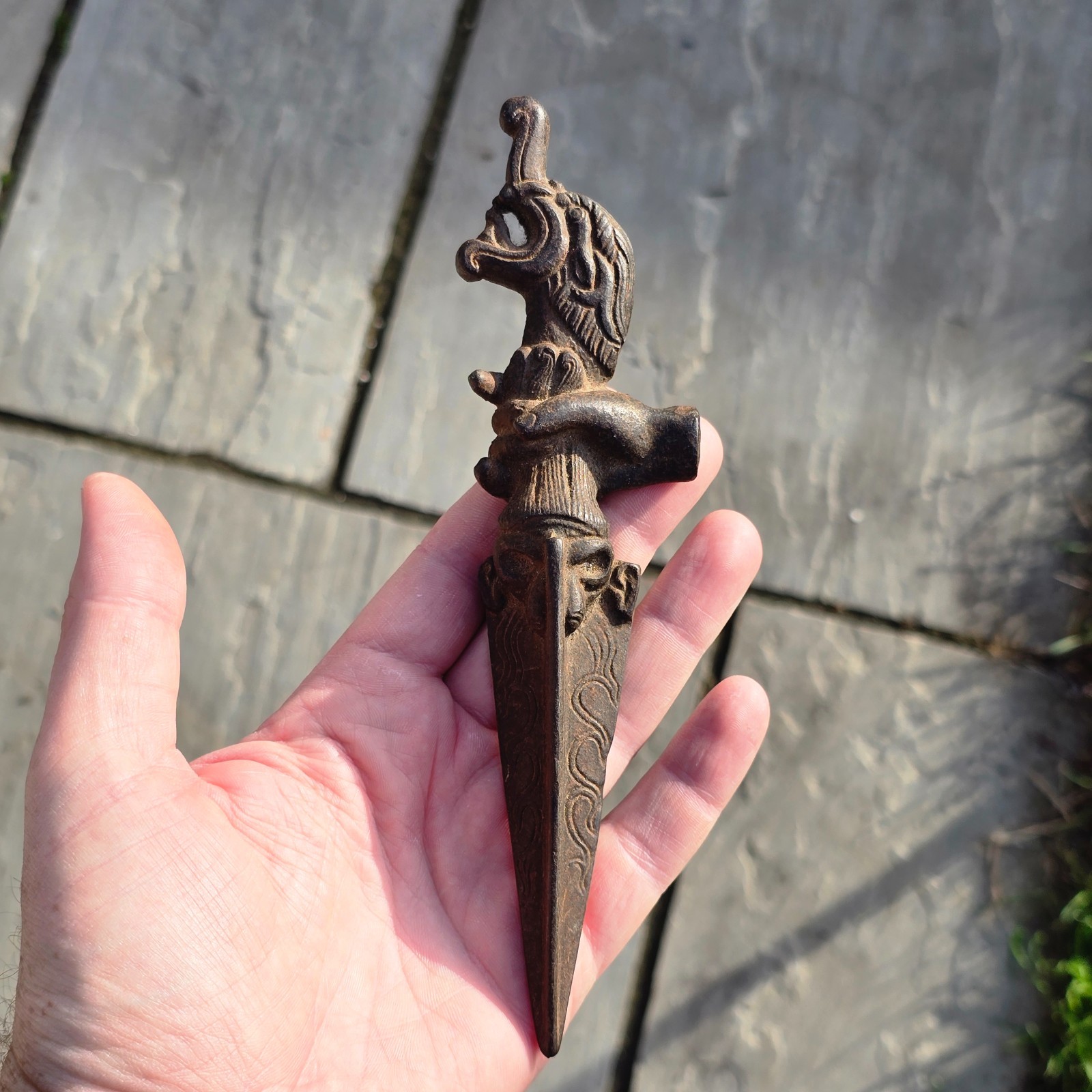 Tibetan or Nepalese Antique c19th Steel Buddhist Implement Tool Shaman