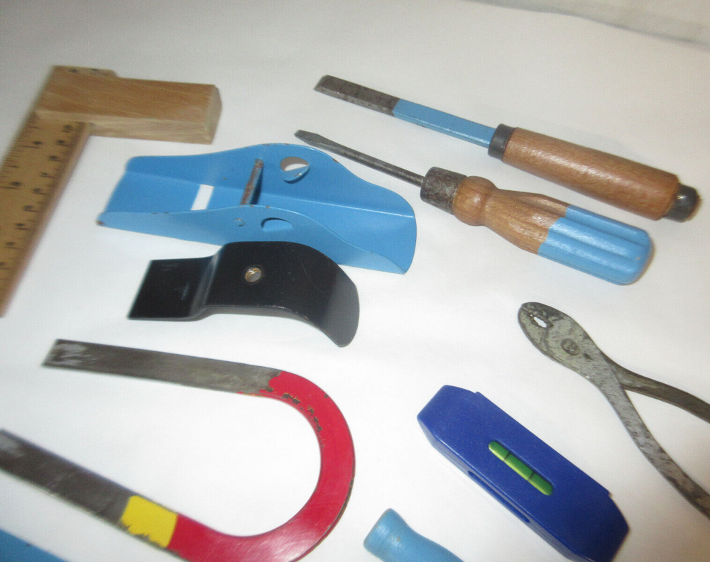 Vintage Children's Tool Box Metal Tools