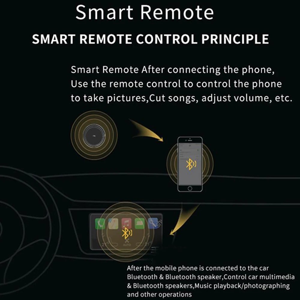 Wireless Bluetooth Media Button Remote Car Bike Music Control iOS Android