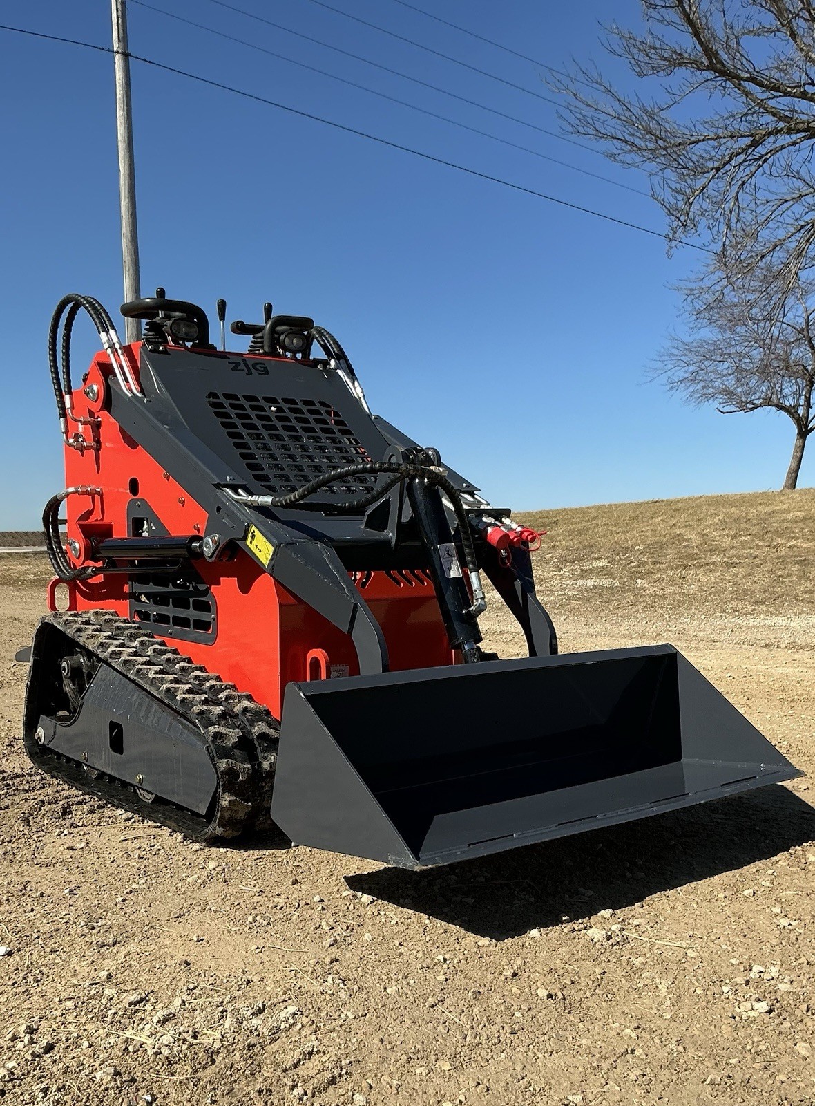 NEW ZJG-380 Mini Skid Loader Stand-On Compact Tracked Loader 13.5HP Engine