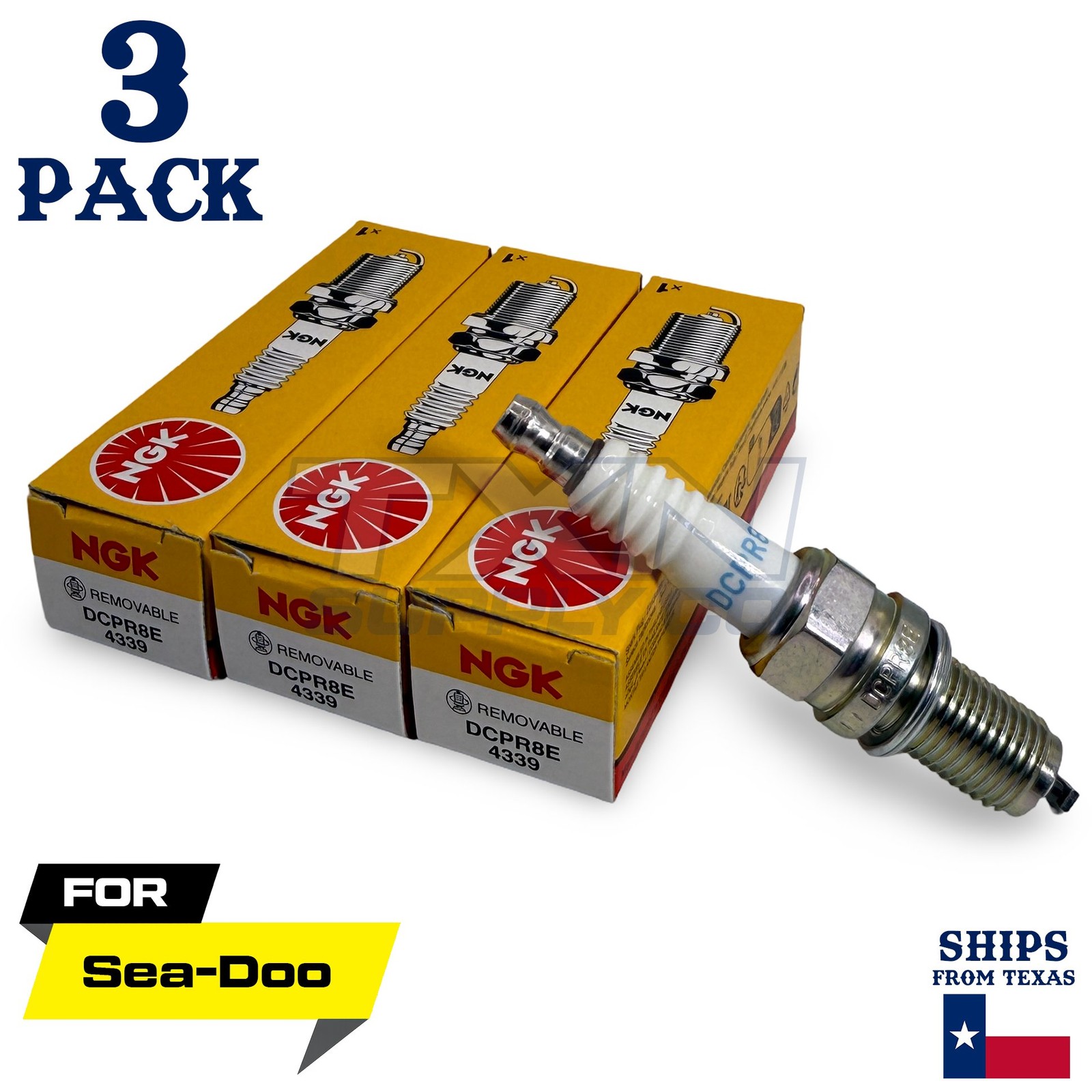 3 NGK Spark Plugs - For Wake Pro 230 Sea-Doo Watercraft