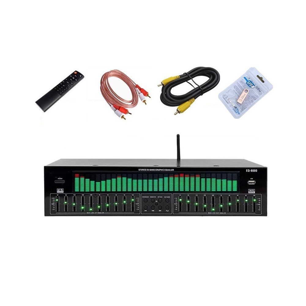 EQ8000 LED EQ Equalizer BT5.4 Optical Fiber Coaxial Audio Decoder Processor