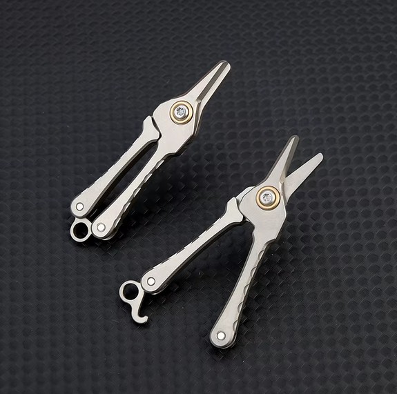 Titanium Mini Scissors Keychain Utility Folding Shears Feather Light Pocket EDC
